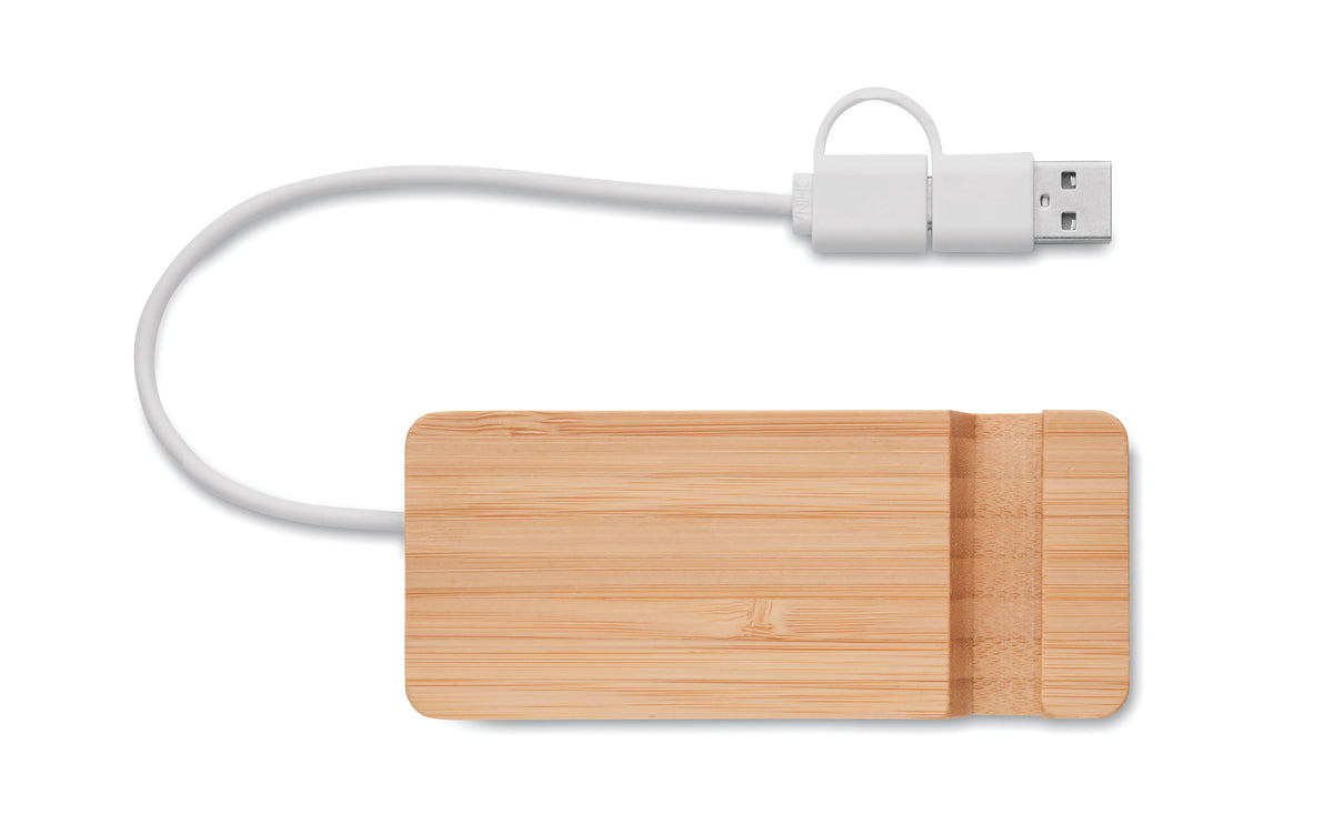 HUBSTAND – Bamboo USB 4 ports hub – item picture top