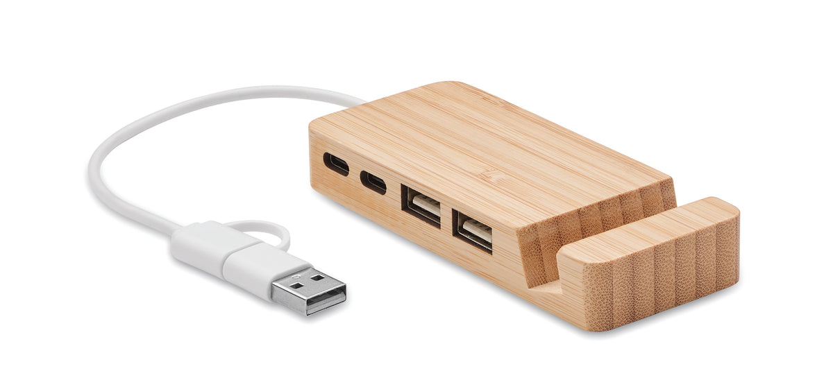 HUBSTAND – Bamboo USB 4 ports hub – Wood