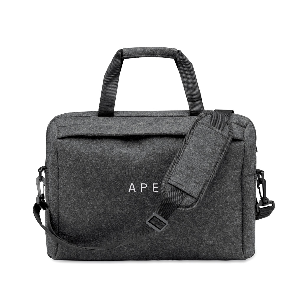 PLANA – 15 inch RPET felt laptop bag – item picture printed