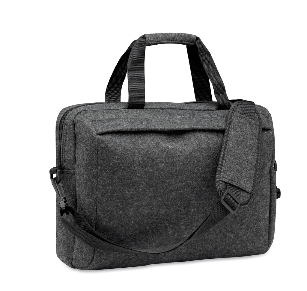PLANA – 15 inch RPET felt laptop bag – Stone Grey