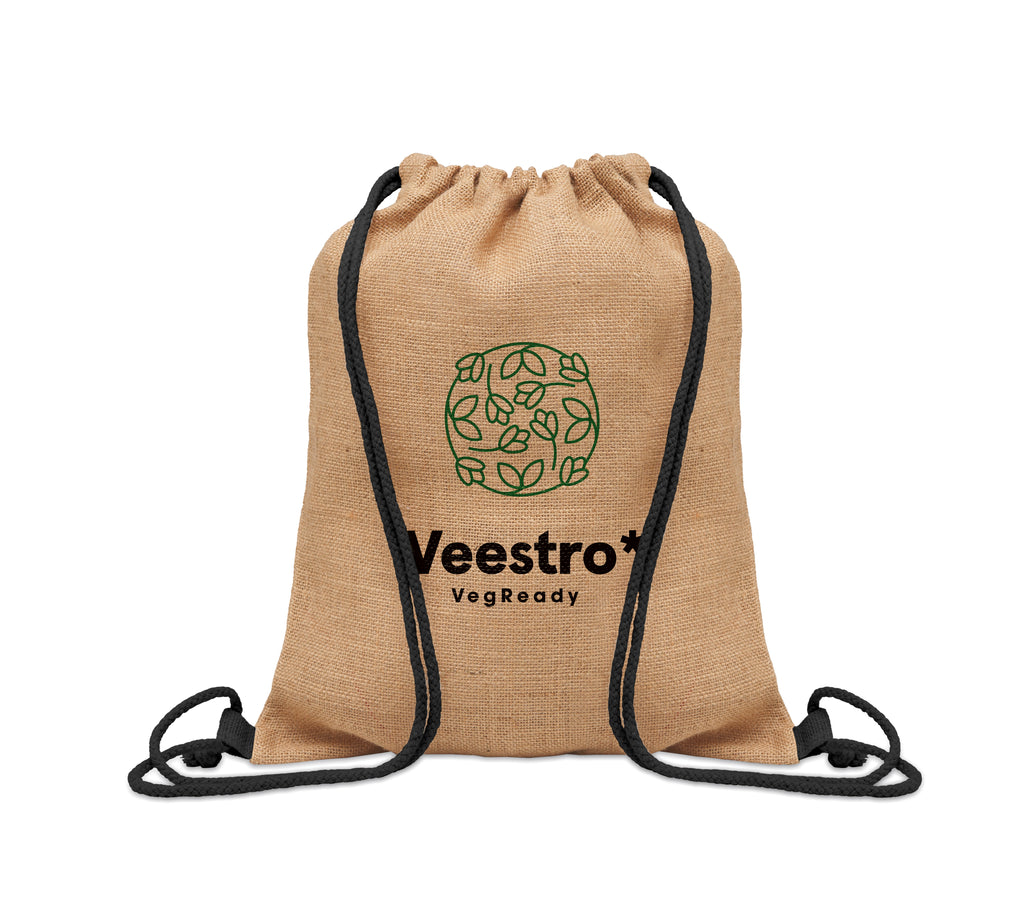 FUKURO – Jute drawstring bag – item picture printed