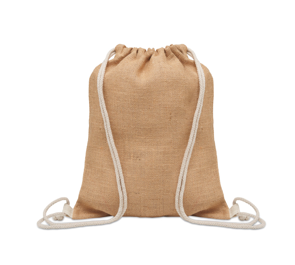 FUKURO – Jute drawstring bag – Beige