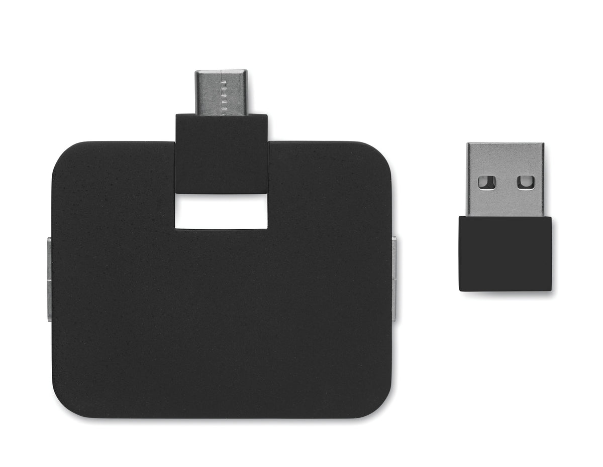 SQUARE-C – 4 port USB hub – item picture open