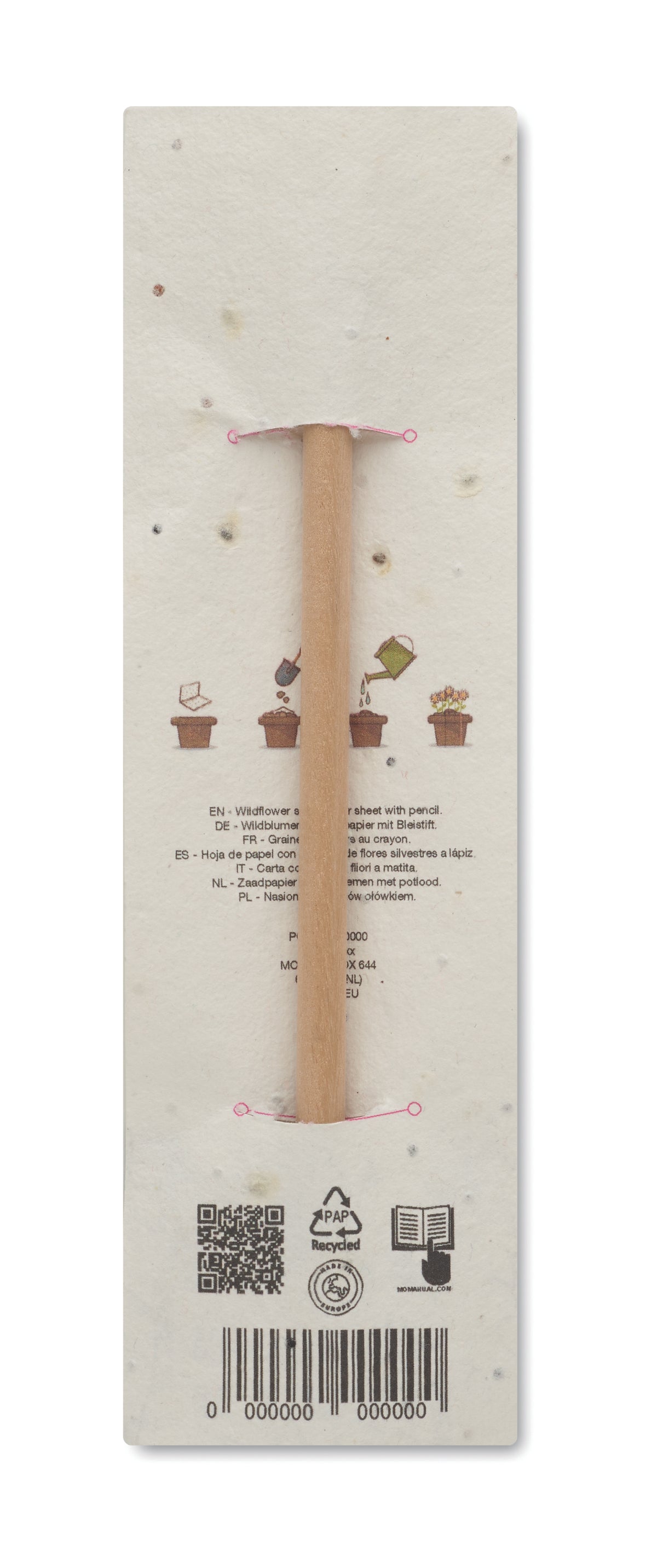 PENSEED – Natural pencil in seeded pouch – item picture open