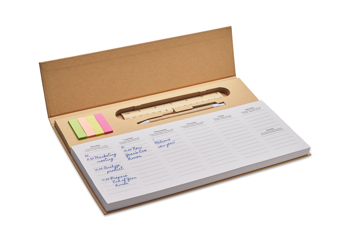 MEMWEEK – Weekly desktop planner – item picture printed