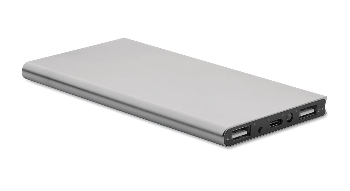 POWERFLAT8C – Powerbank 8000mAh 10.5W – Matt Silver