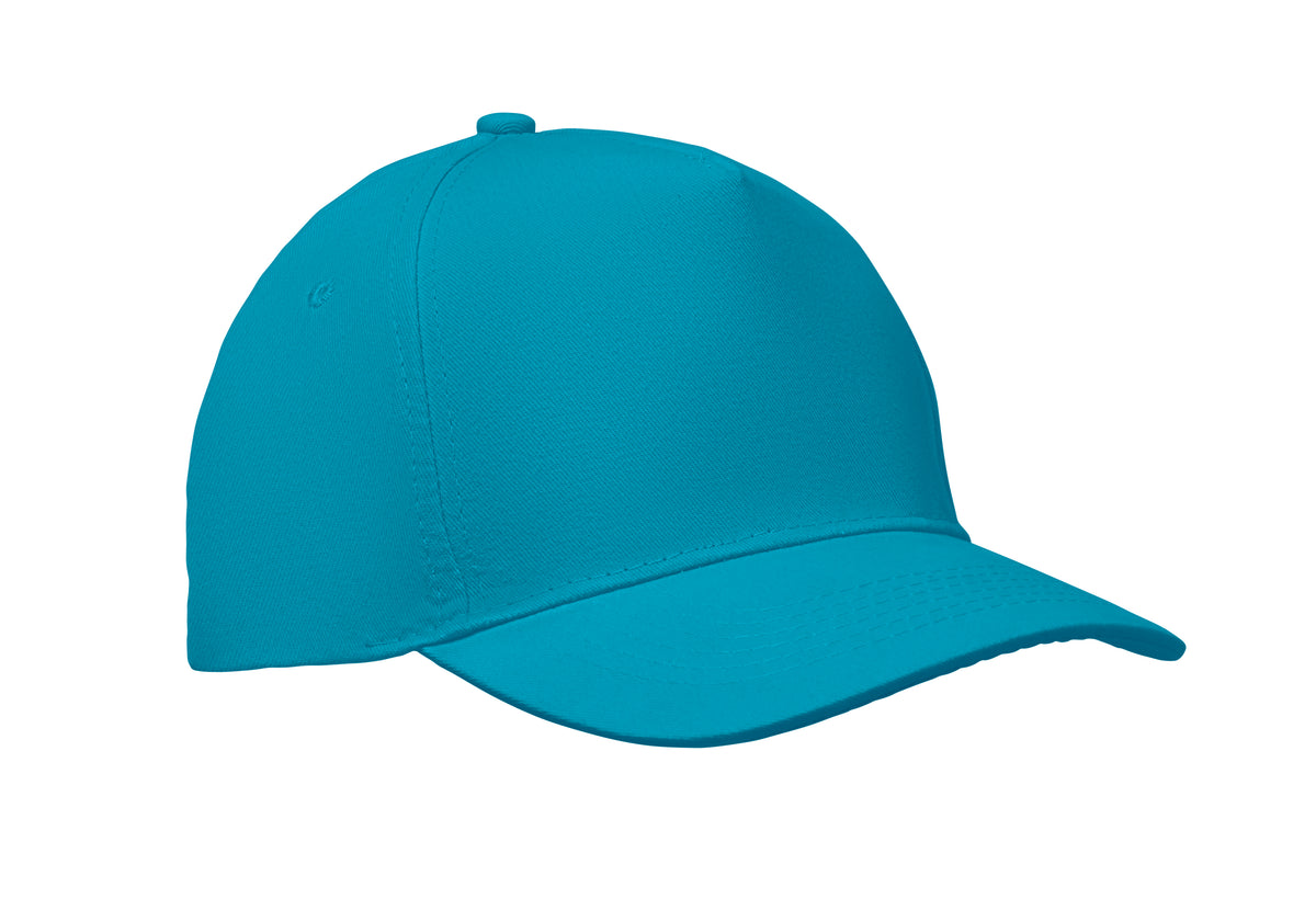 SUNNY – 5 panel baseball cap 180 gr – Turquoise