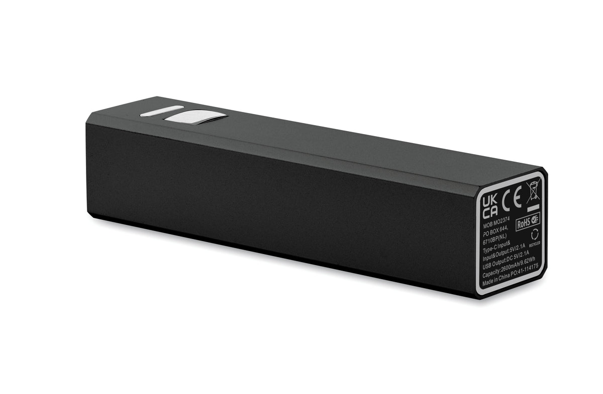 POWERALUC – Powerbank 2600mAh 10.5W – item picture open