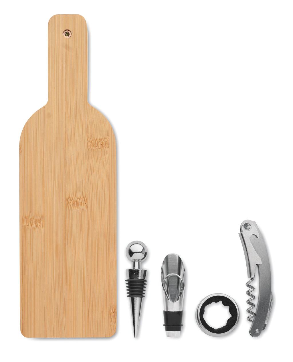 VINOVAULT SET – Bottle shaped wine set – Wood