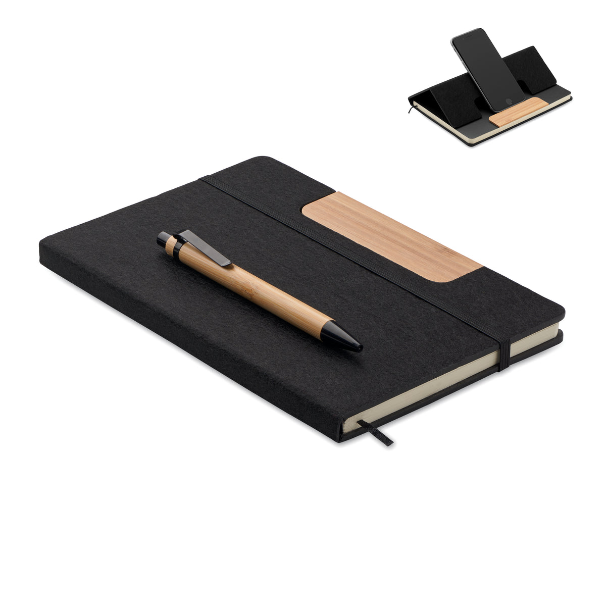 NOTEMIX – A5 RPET notebook set – Black