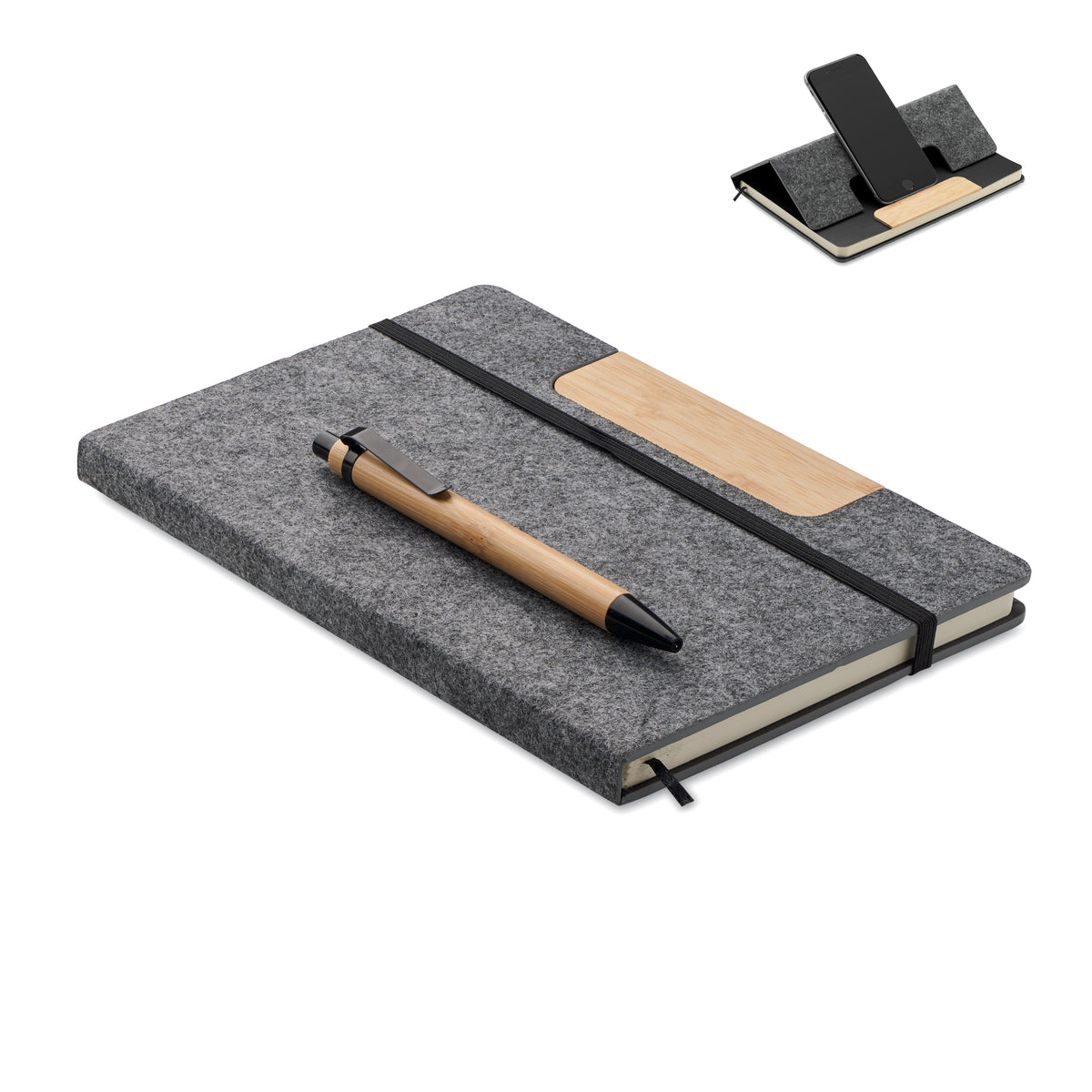NOTEMIX – A5 RPET notebook set – Stone Grey