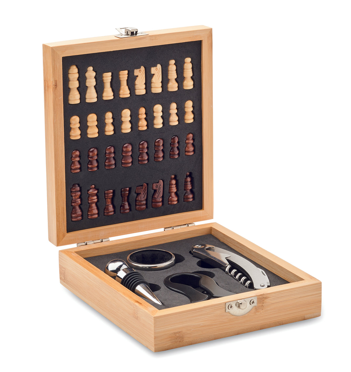 CHESSET – Chess board wine set – Wood