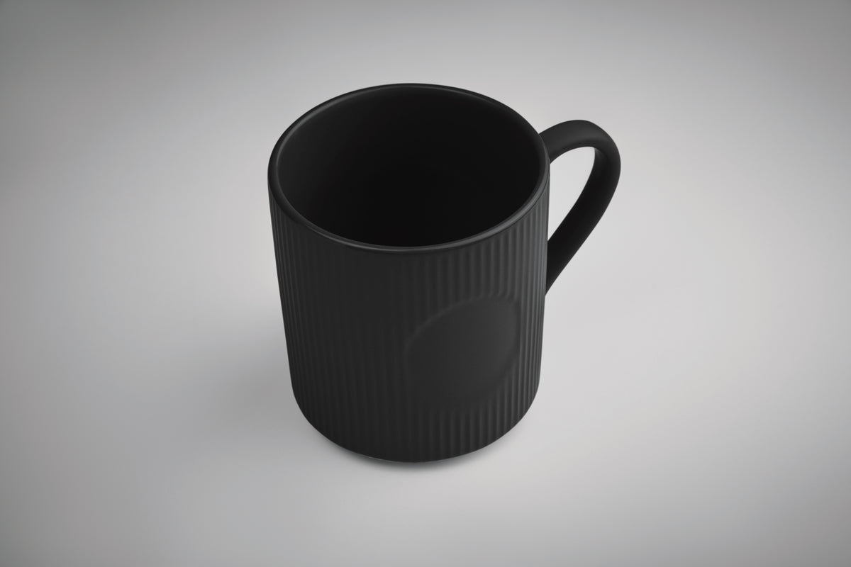 RIBMUG – Ribbed ceramic mug mat 340 ml – item detail picture