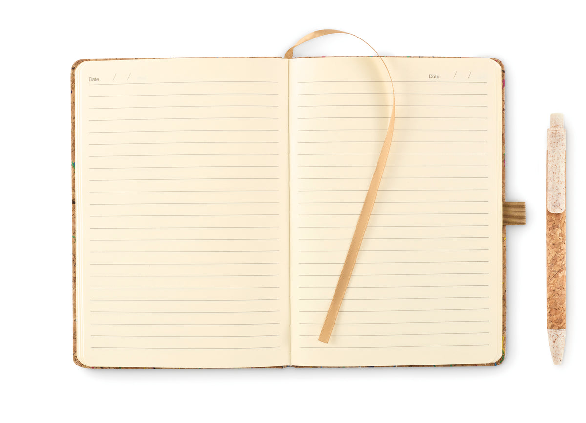 CORNOTA – A5 cork coloured notebook – item picture open