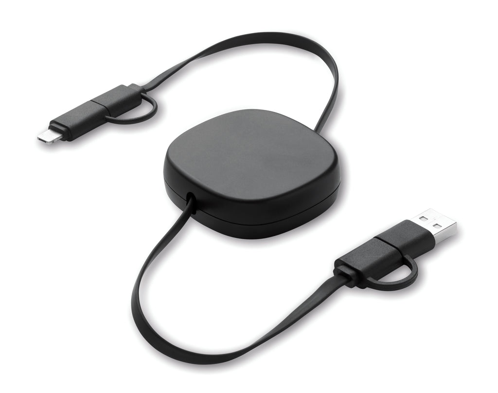 LINEA – 60W retractable charging cable – Black