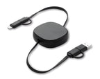 LINEA – 60W retractable charging cable – Black