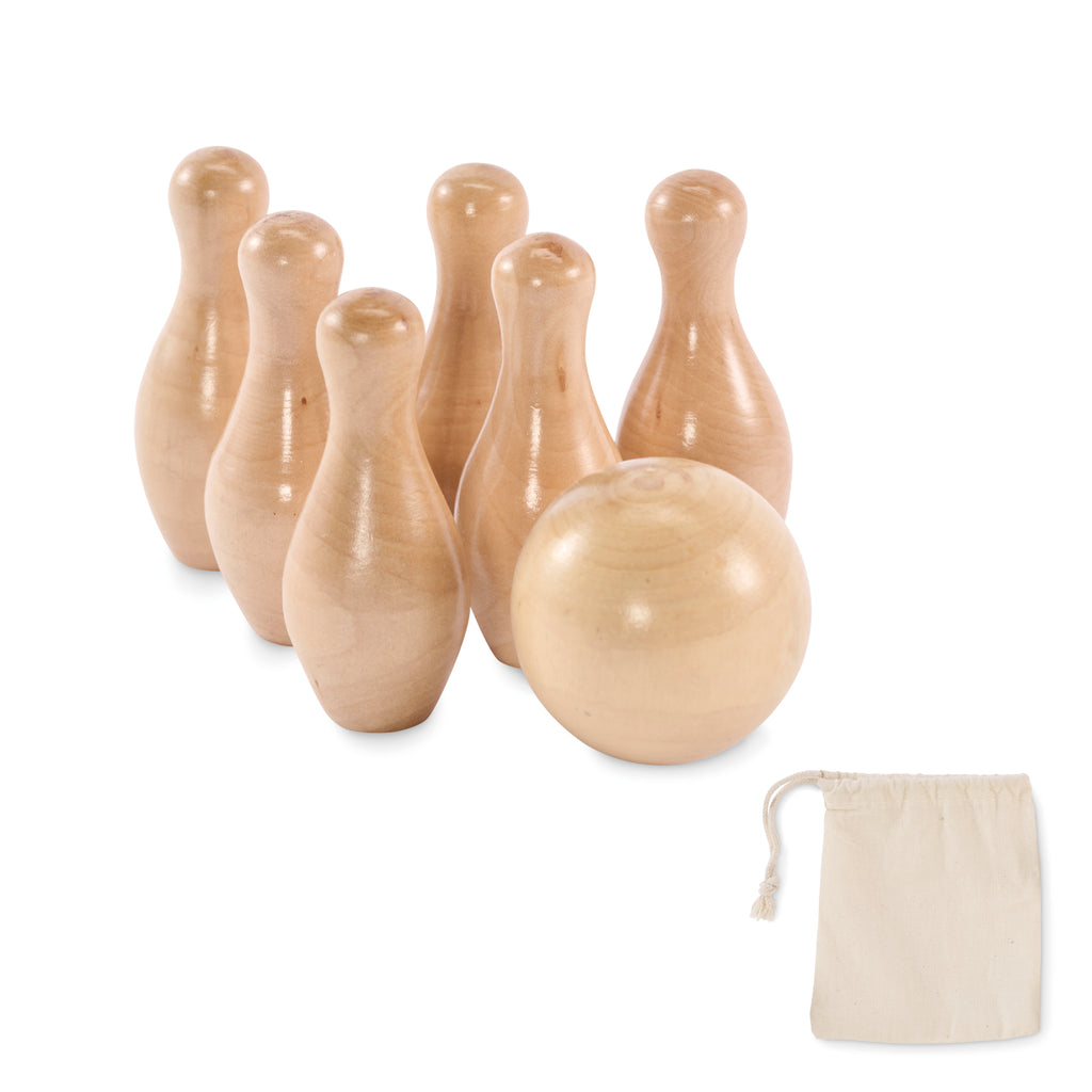 BOLITO – Mini pine wood bowling set – Wood