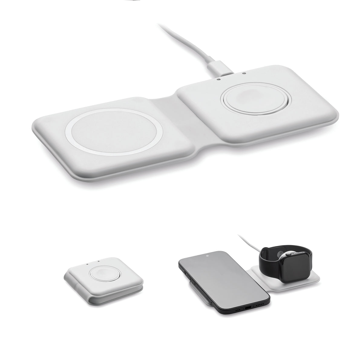 FLIP – 2 in 1 foldable charger 15W – White