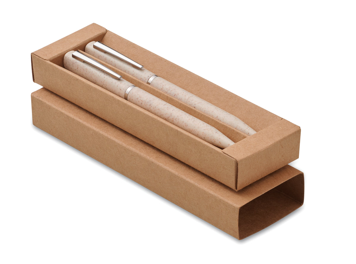 PEAT – Wheat straw/ABS twist pen set – Beige