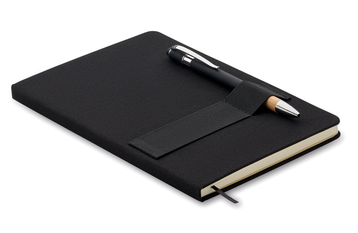 NOTA – A5 RPET notebook with pen – Black