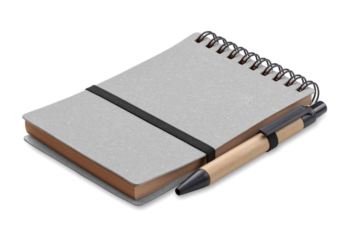 NOTIE – Recycled notebook with ball pen – Grey