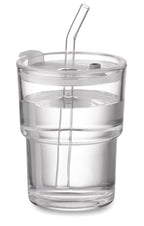 SIP – Glass tumbler with straw 400ml – item picture side