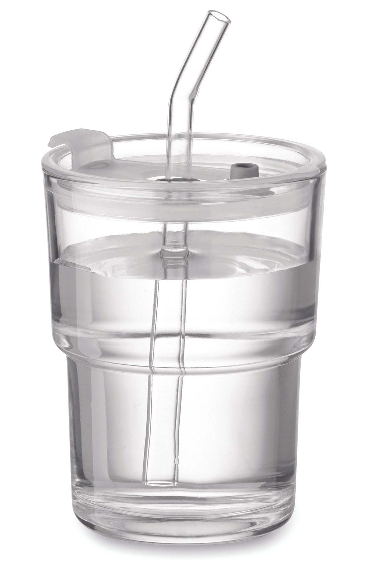 SIP – Glass tumbler with straw 400ml – item picture side