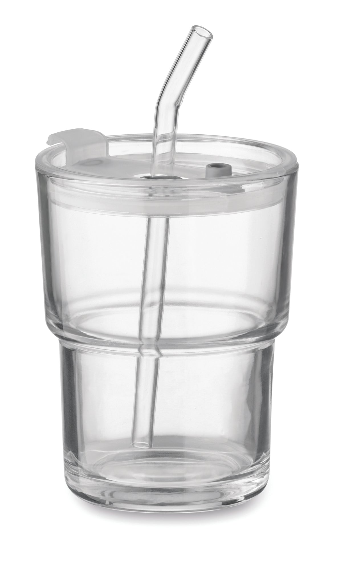 SIP – Glass tumbler with straw 400ml – Transparent