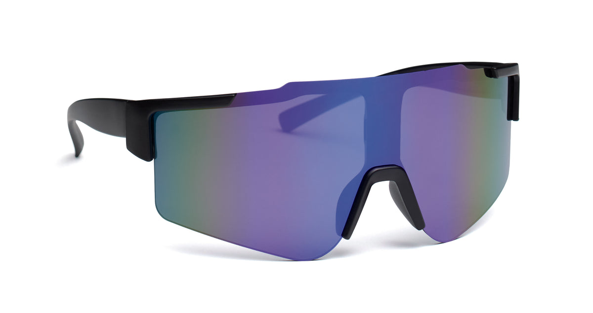 SHINE – Mirrored sports sunglasses – Blue