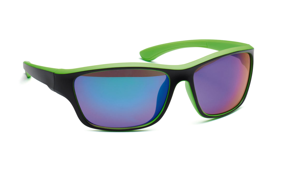 YUMA – Mirrored sport sunglasses UV400 – Lime