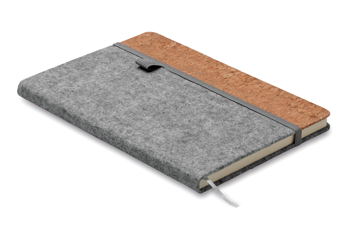 CORKBOOK – A5 RPET cork notebook – Grey