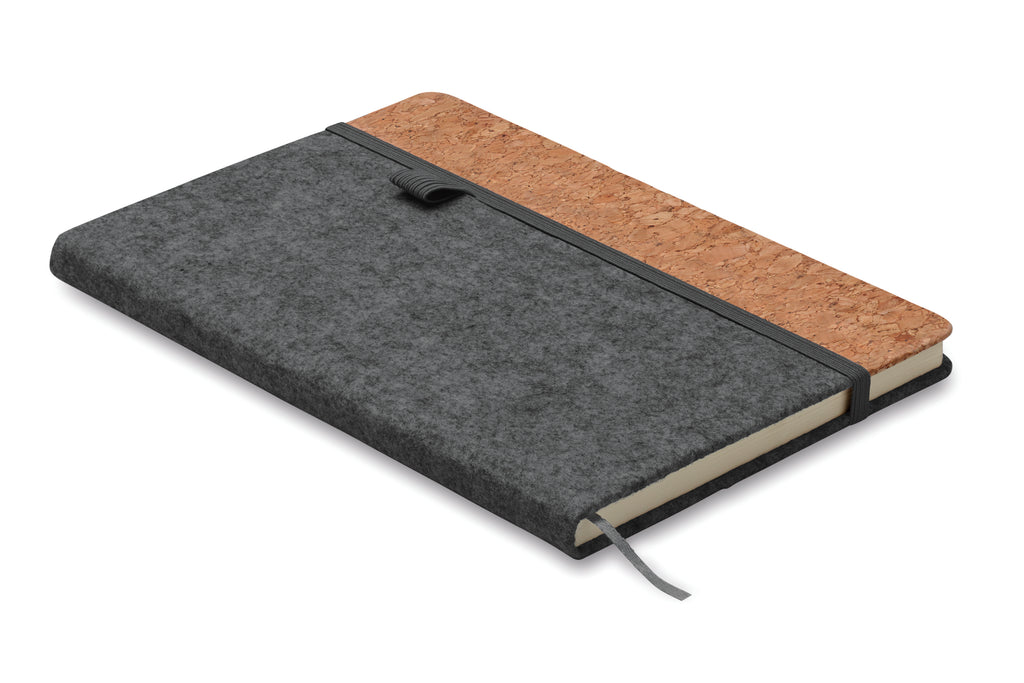 CORKBOOK – A5 RPET cork notebook – Stone Grey