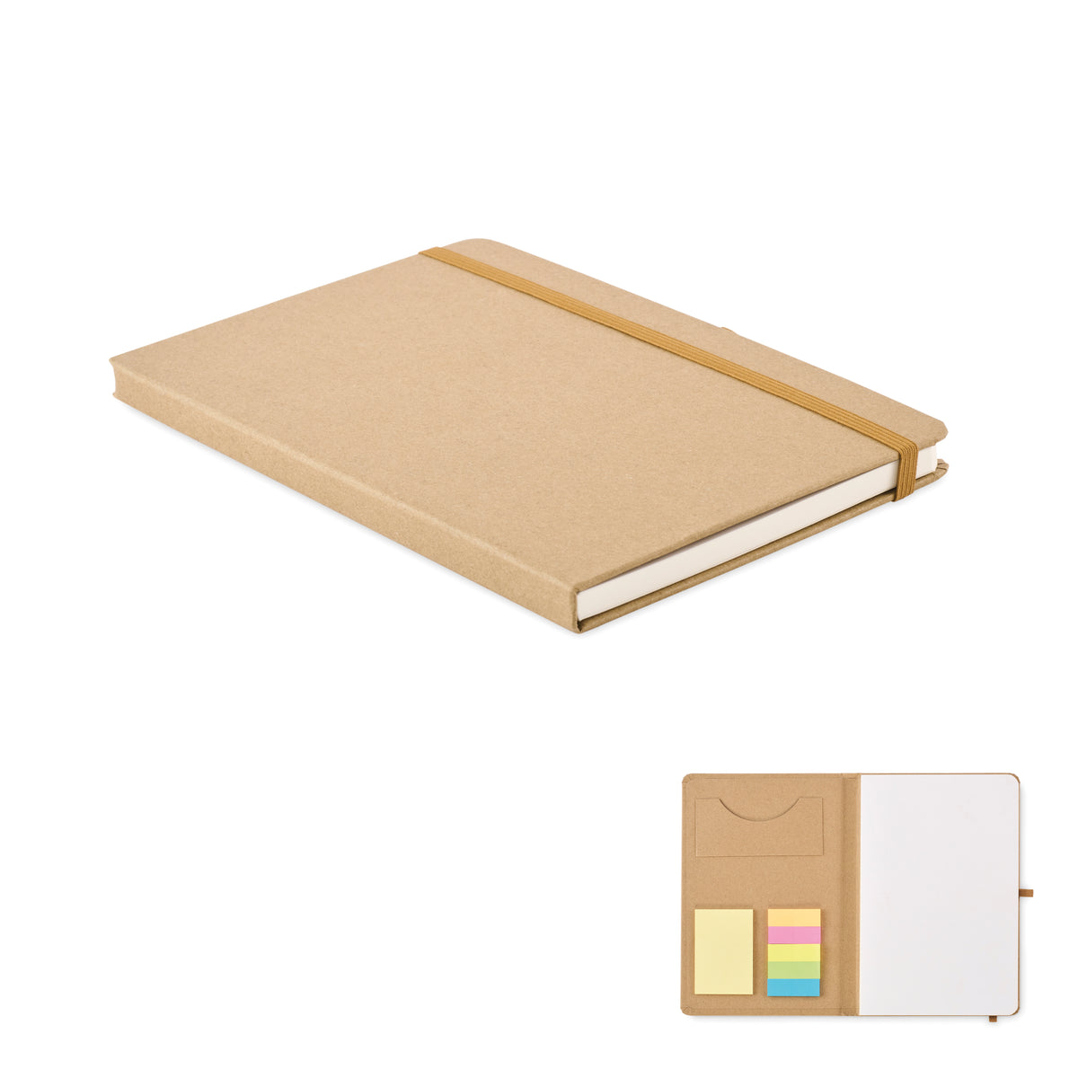 STICKNOTE – A5 notebook recycled paper set – Beige