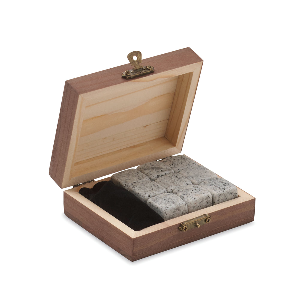 ABERDEEN – 9 stone ice cube set in box – Wood