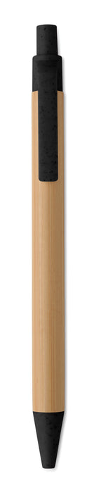ITEA COLOUR – Push button ball pen in bamboo – item picture top