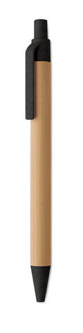 ITEA COLOUR – Push button ball pen in bamboo – Black