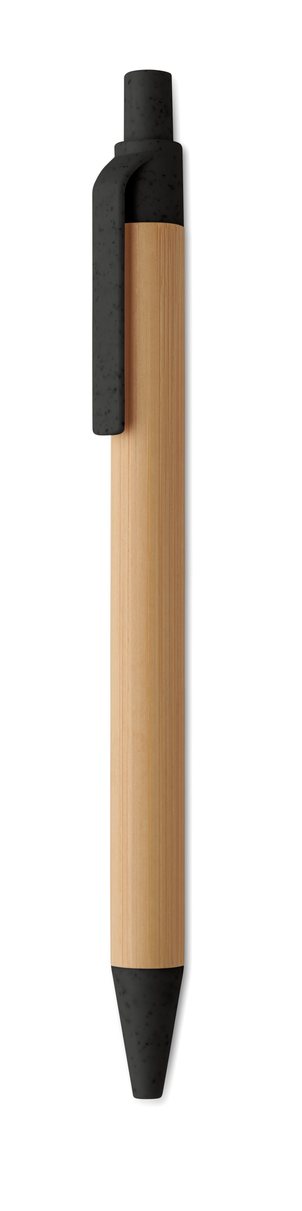 ITEA COLOUR – Push button ball pen in bamboo – Black