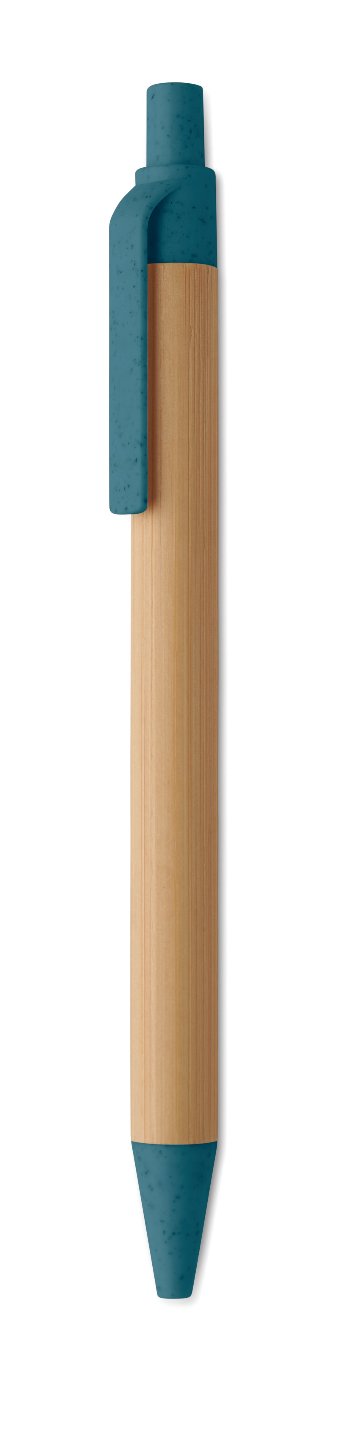 ITEA COLOUR – Push button ball pen in bamboo – Blue