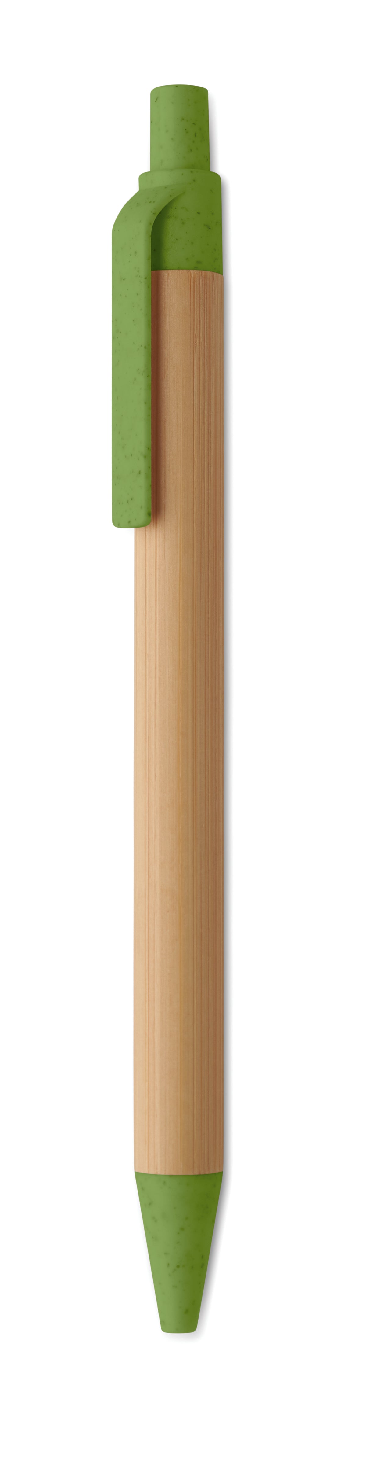 ITEA COLOUR – Push button ball pen in bamboo – Green