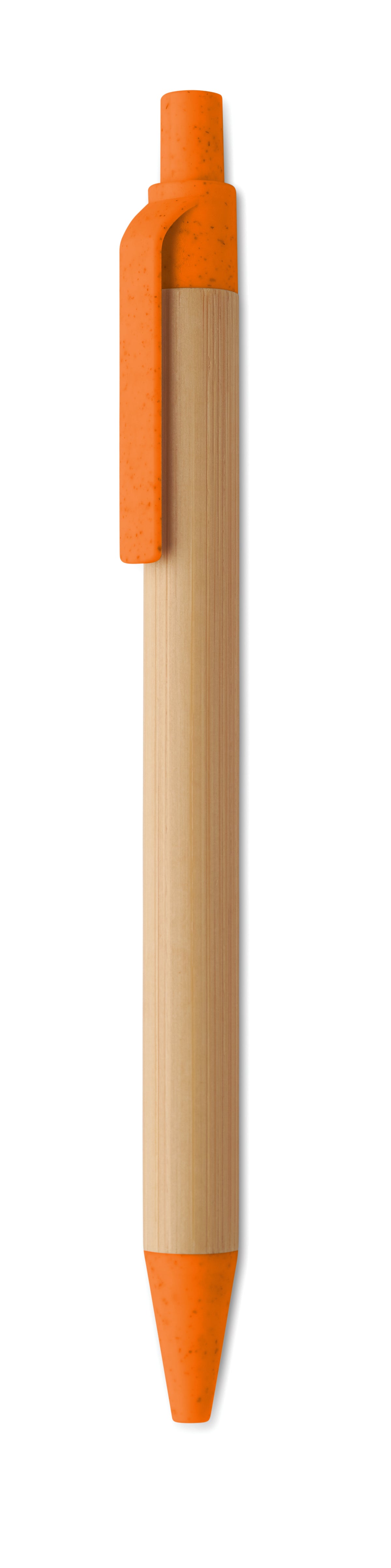 ITEA COLOUR – Push button ball pen in bamboo – Orange