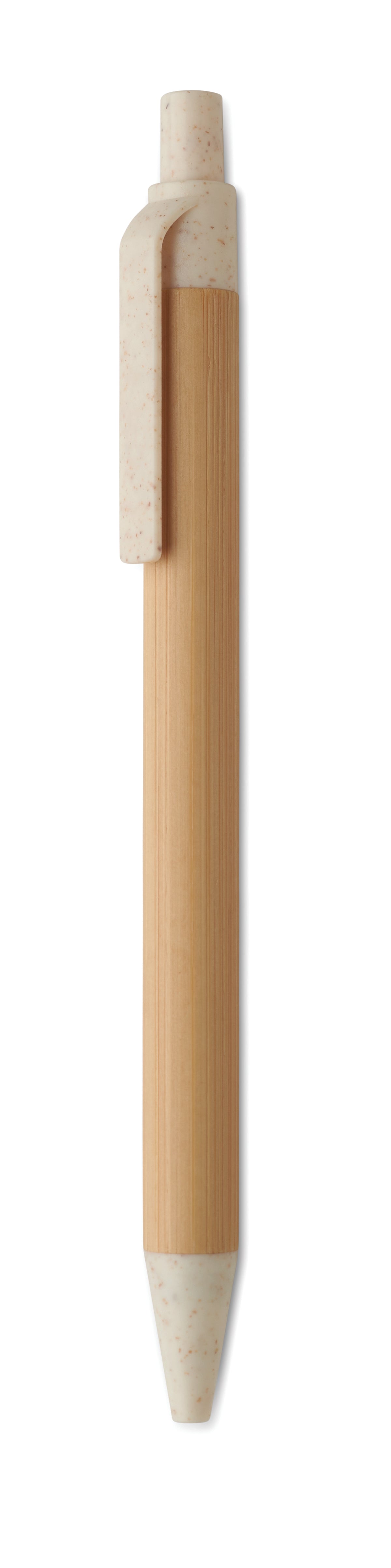 ITEA COLOUR – Push button ball pen in bamboo – Beige