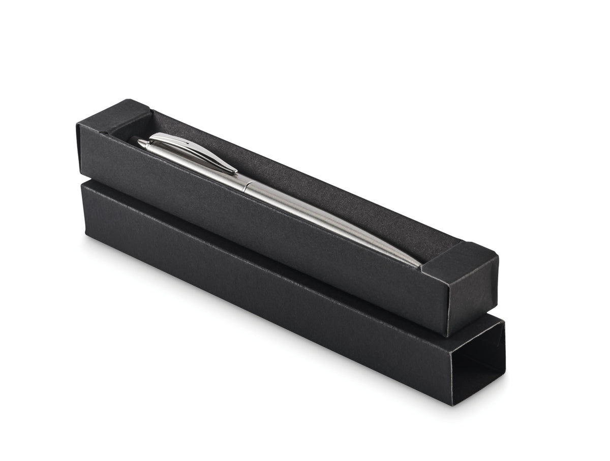 GRAZ COLOUR – Push button pen in box – Matt Silver