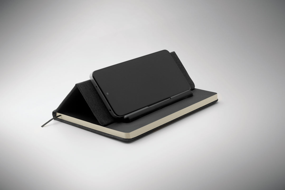 RINBOOK – A5 notebook with phone holder – item picture open