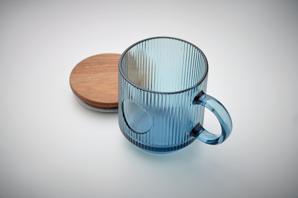 VITRIO MUG – Ribbed glass mug 300ml – item picture 3