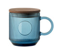 VITRIO MUG – Ribbed glass mug 300ml – Transparent Blue