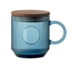 VITRIO MUG – Ribbed glass mug 300ml – Transparent Blue