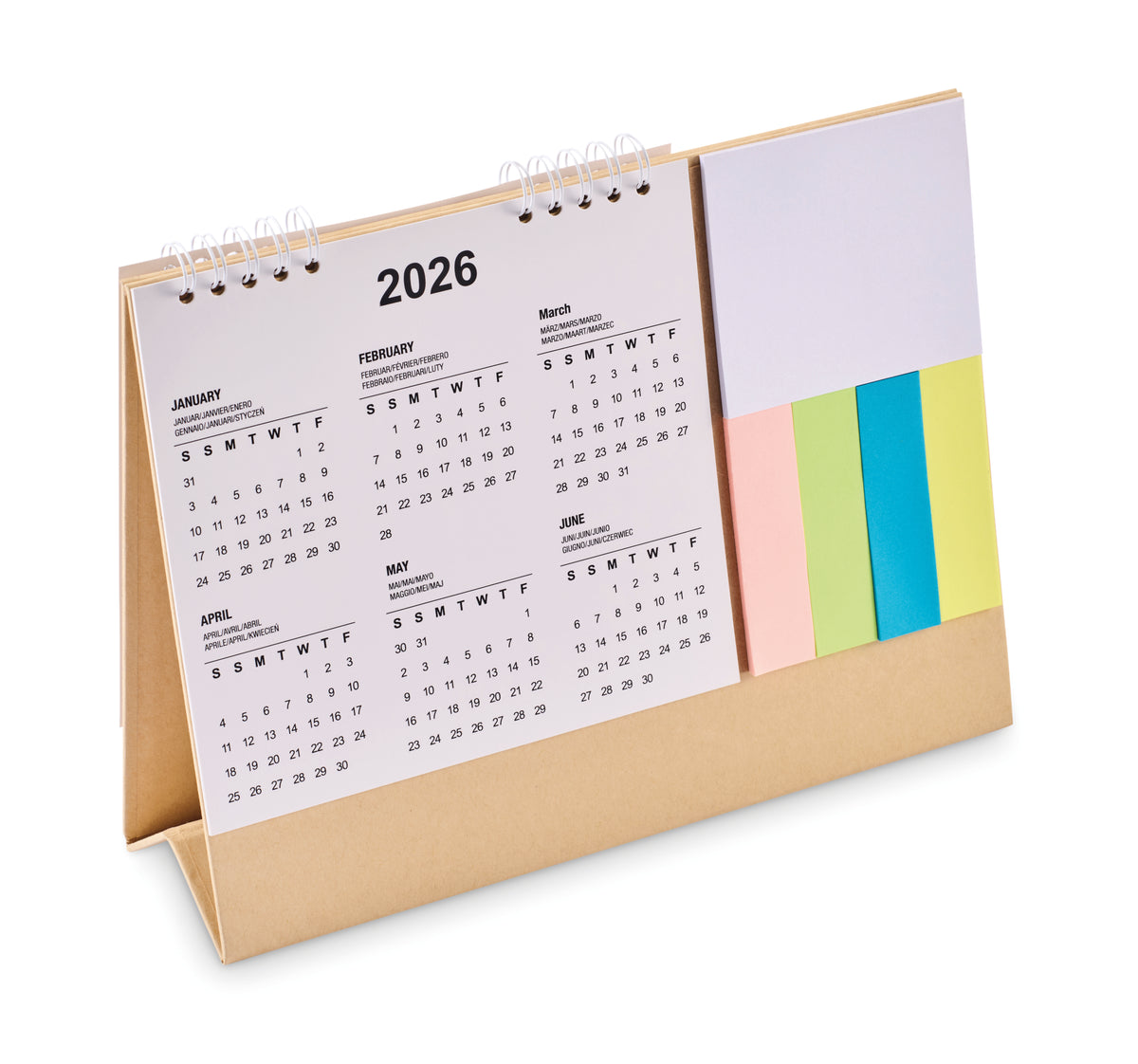CALENDOO – Desk calendar with memo pad – Beige