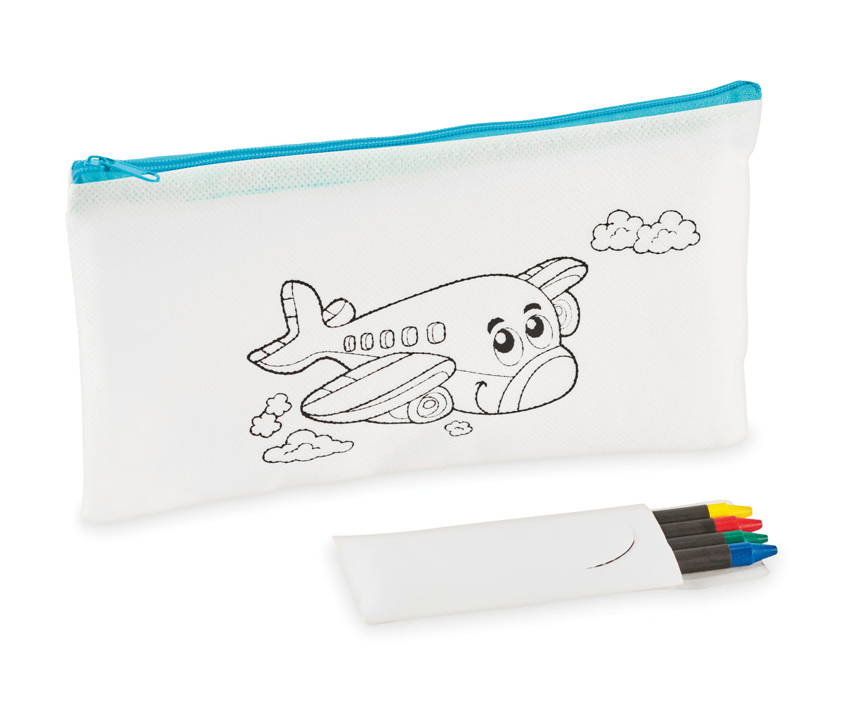 CRAY – Pencil case with 4 crayons – Baby Blue