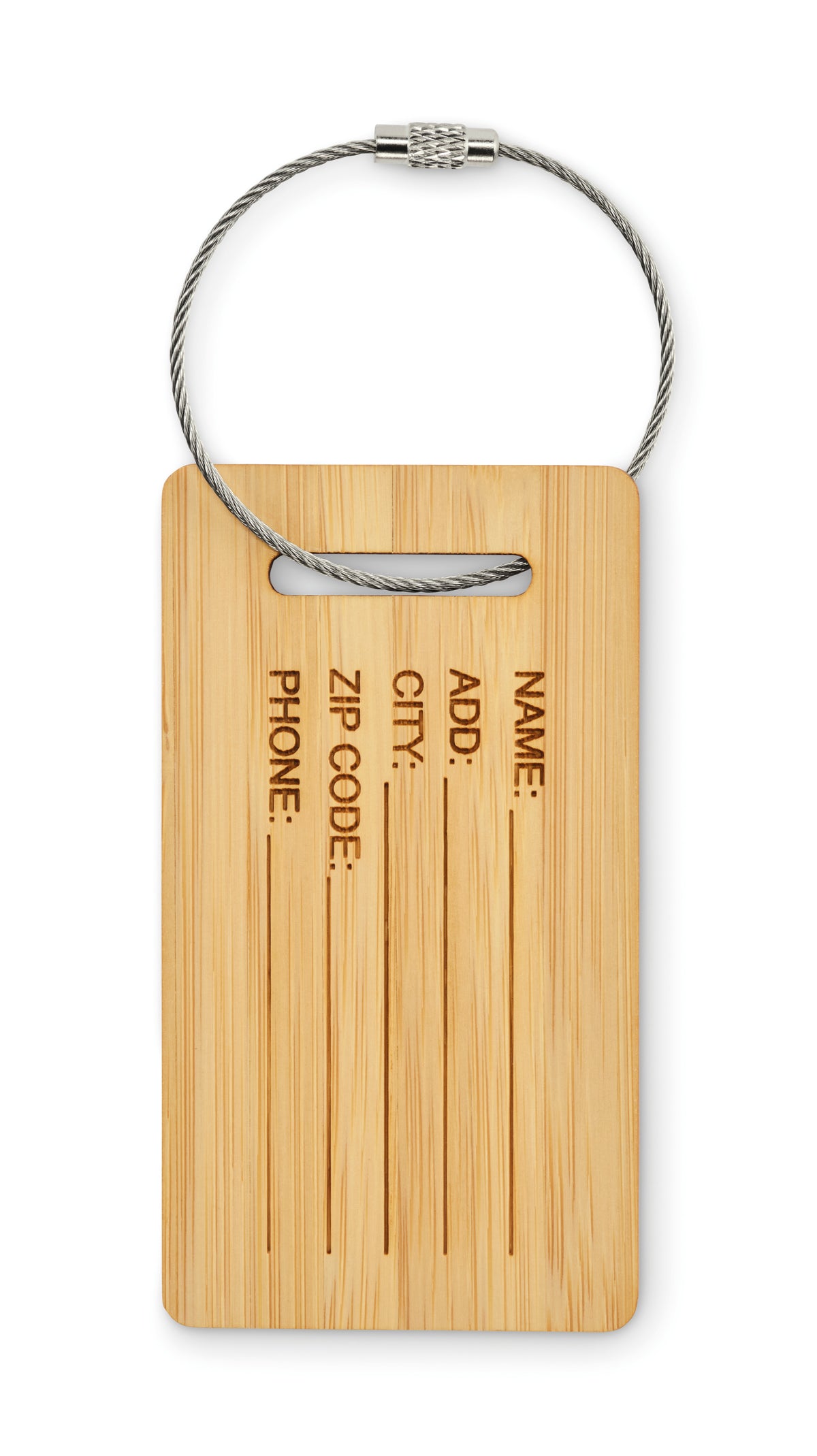 MIO – Bamboo luggage tag – item picture back