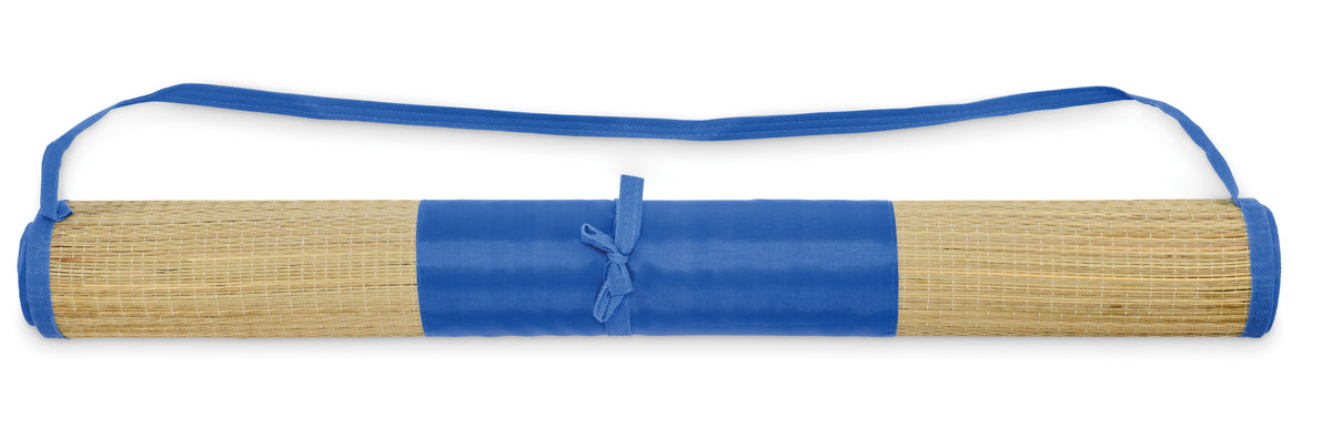 RAFIA – Natural straw beach mat – Royal Blue